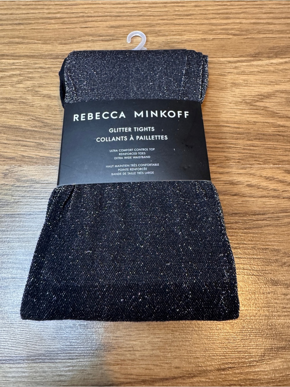 Rebecca Minkoff Black Sparkle Opaque Tights